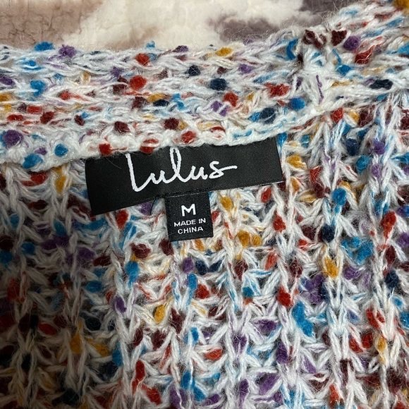 NWT Lulus Fantastic Fringe White Multi Color Cardigan Sweater Longline S… - Picture 10 of 11